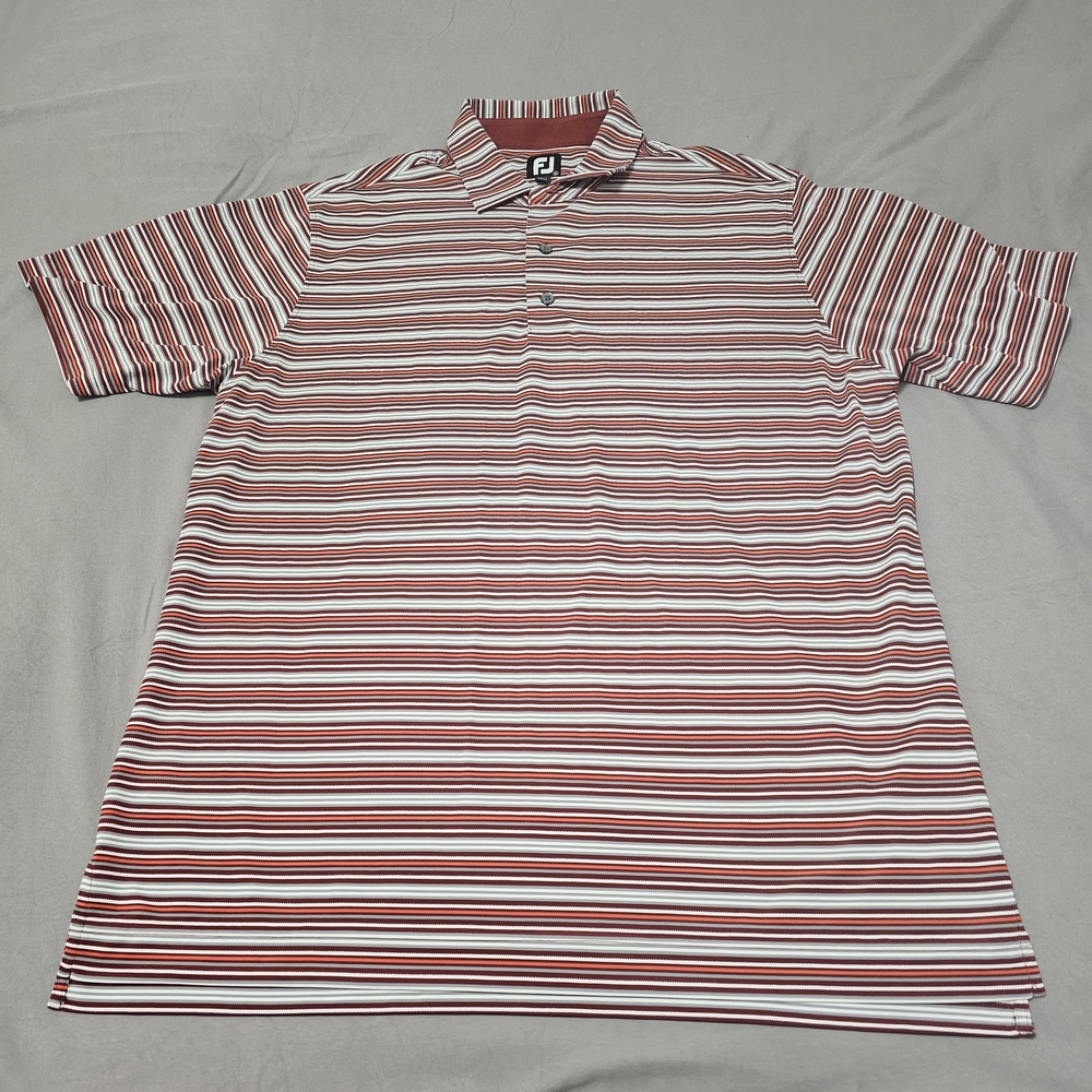 FootJoy Men's Polo with Red and White Stripes